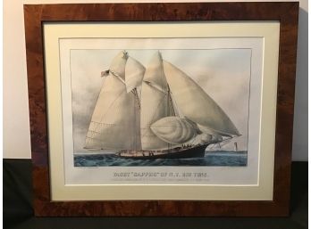 Framed Print, Published By Currier & Ives, Yacht Sappho Of NY 210 Tons