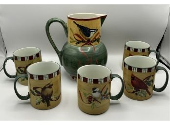 Lenox Winter Greetings ~5 Mugs & Pitcher ~