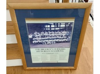 1955 World Series Brooklyn Dodgers Lithograph Poster ~ Marianne Moore ~