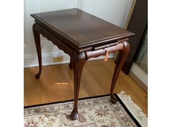 Vintage Queen Anne Side Table W/pullouts Candle Tray