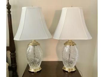 Pair Ethan Allen Crystal Lamps