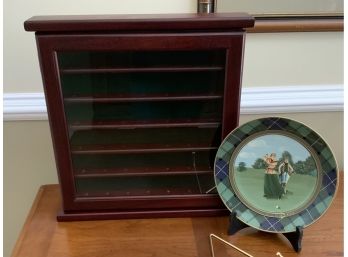 Golfers Display Case & Golf Plate