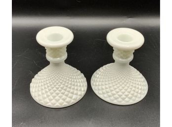 Westmoreland Candlesticks ~ Hobnail ~