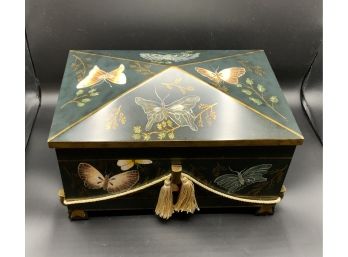 Beautiful Black Butterfly Wood Box