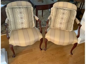 Pristine Arm Chairs With Decorative Pillows