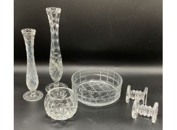 2 Crystal Bud Vases & More