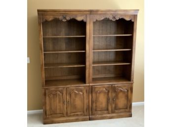 2 Wood Bookcase Cabinets  ~ Adjustable Shelves ~