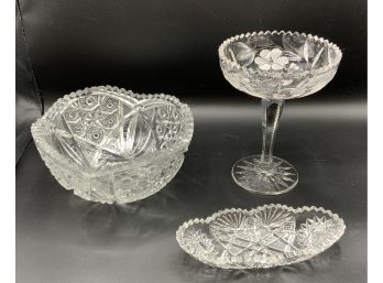 Cut Glass Lot ~ Compote & More ~