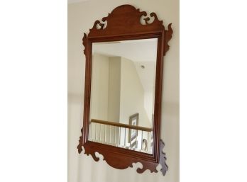 Vintage Beveled Wood Mirror