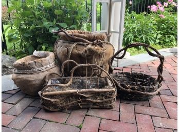 Set Of Organic Baskets For Plants And Planters