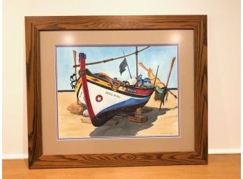 Fishing Boats Of Quarteira - Original  Watercolor On Paper By Betty Fairbanks Griggs