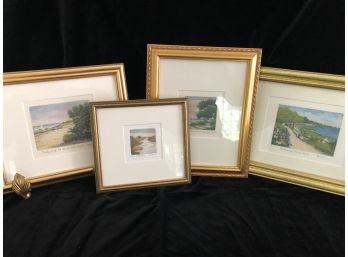 Greenwich, CT Artist, Ilse Gordon Original Signed, Framed, Matted Watercolors