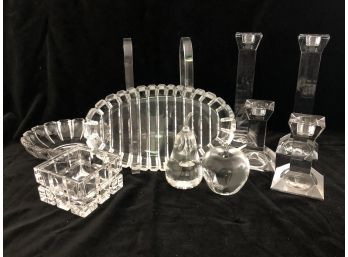 Crystal Serving Pieces  From Villeroy & Bochs Platano And Prisma Collections -9Pc