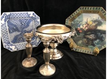 Sterling Silver Weighted Candlesticks And More Decorative Items