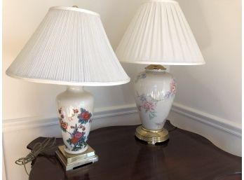 Lenox China Lamps With Custom Designed Brass Bases And Fittings