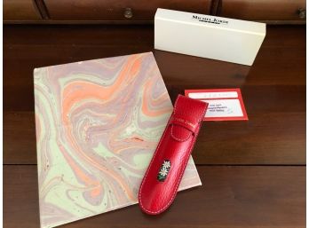 Michel Jordi Pen With Red Leather Case