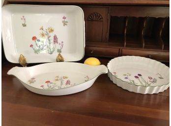 Philippe Deshoulieres Porcelaine Floral Bakeware By Lourioux France