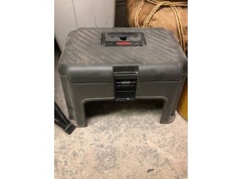 Step Stool Tool Box With Interior Tray By Rubbermaid