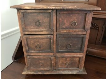 Small Antique Decorative Cabinet With Six Drawers