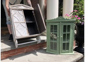 A Pair Of Rustic Wall Cabinets - Shabby Chic