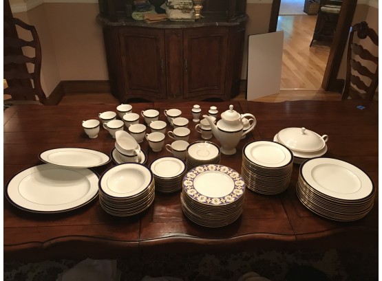 107pc Lenox China Service - 92pc Federal Cobalt Set With  15pc Complimenting Lenox Royal Treasure. Retail Value Of Approx $3000