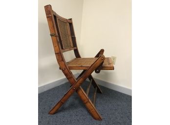 Bamboo Chair With Wicker Back