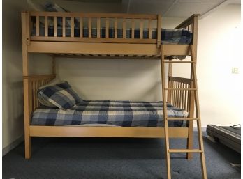 Twin Bunk Beds With Bedding And Ladder (Please Read Description)