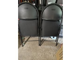 Two Black Folding Chairs