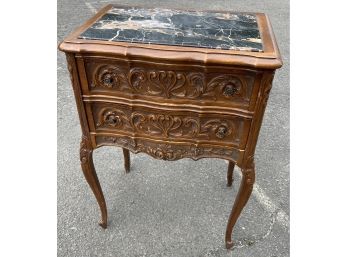 Side Table With Marble Top Accent