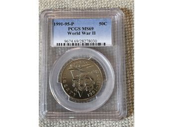 1991-1995 PCGS MS 69 World War II Half Dollar Coin