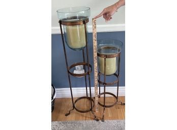 Large Candler Holders With Candles