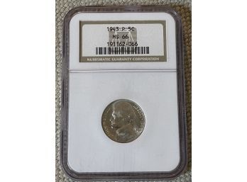 1943 Jefferson Nickel Coin MS66 NGC