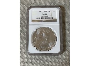 1987 Silver Eagle 1 Oz Bullion Coin MS69 NGC
