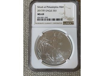 2017 Silver Eagle 1 Oz Bullion Coin MS 69 NGC