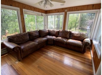 Thomasville Leather  Three Pieces Sectional Couch