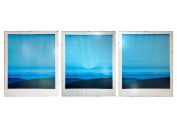 Nachtlicher Horizont 1974 Serigraph Triptych By Claudia Keller, Germany