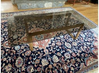 Modernist Wood And Smoked Glass Coffee Table