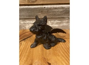 Cast Iron Doorstop Scottie Pup Angel With Wings