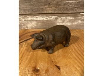 Antique Cast Iron Standing Pig