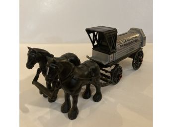 1991 The Texas Company Petroleum Horse Drawn Oil Tanker Bank Ertl Texaco