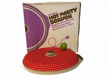 Vintage Enormous  Red Polka Dot  Hot Party Server  - The Salton - Like New In Box