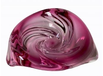 MCM Pink Freeform Murano Art Glass Candy Dish