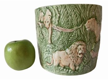 Vintage Majolica Jungle Cats Planter