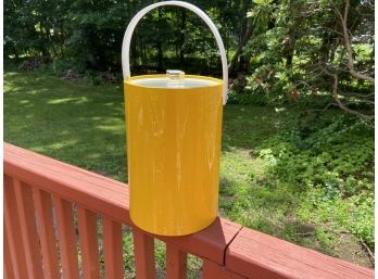 Vintage Bucket Brigade Yellow Patent Vinyl Ice Bucket 12' Tall