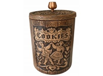 Vintage Pennsylvania Dutch Wood Grain Cookie Jar