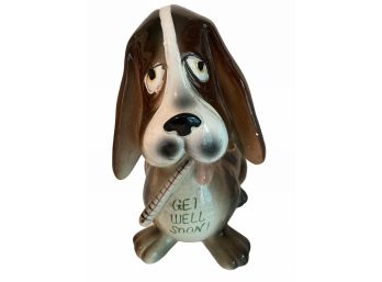 Vintage 1960s Hound Dog 'Get Well Soon' Planter