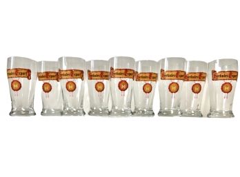 Nine Vintage Herkules Export Pilsner Beer Glasses