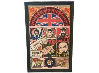 1960s Mod Pop-Art Poster - Mick Jagger, Twiggy  -Carnaby St. London