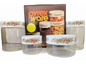 Pristine Vintage Pyrex Ware Four Piece Canister Set 'Spice O' Life' New In Original Box