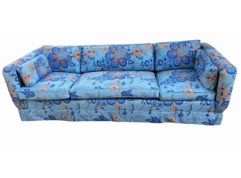 Cool Blues Custom Vintage 1970s Sofa In Excellent Condition